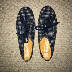 Navy and White Polka Dot Keds